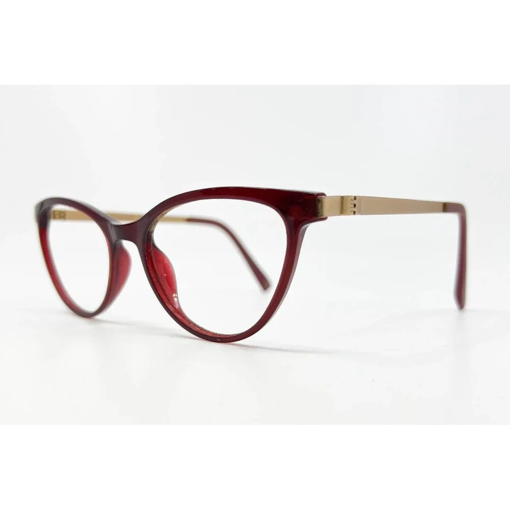 Eco Eyeglasses Womens Burgundy Cat Eye Biobased Ela 52-17-140